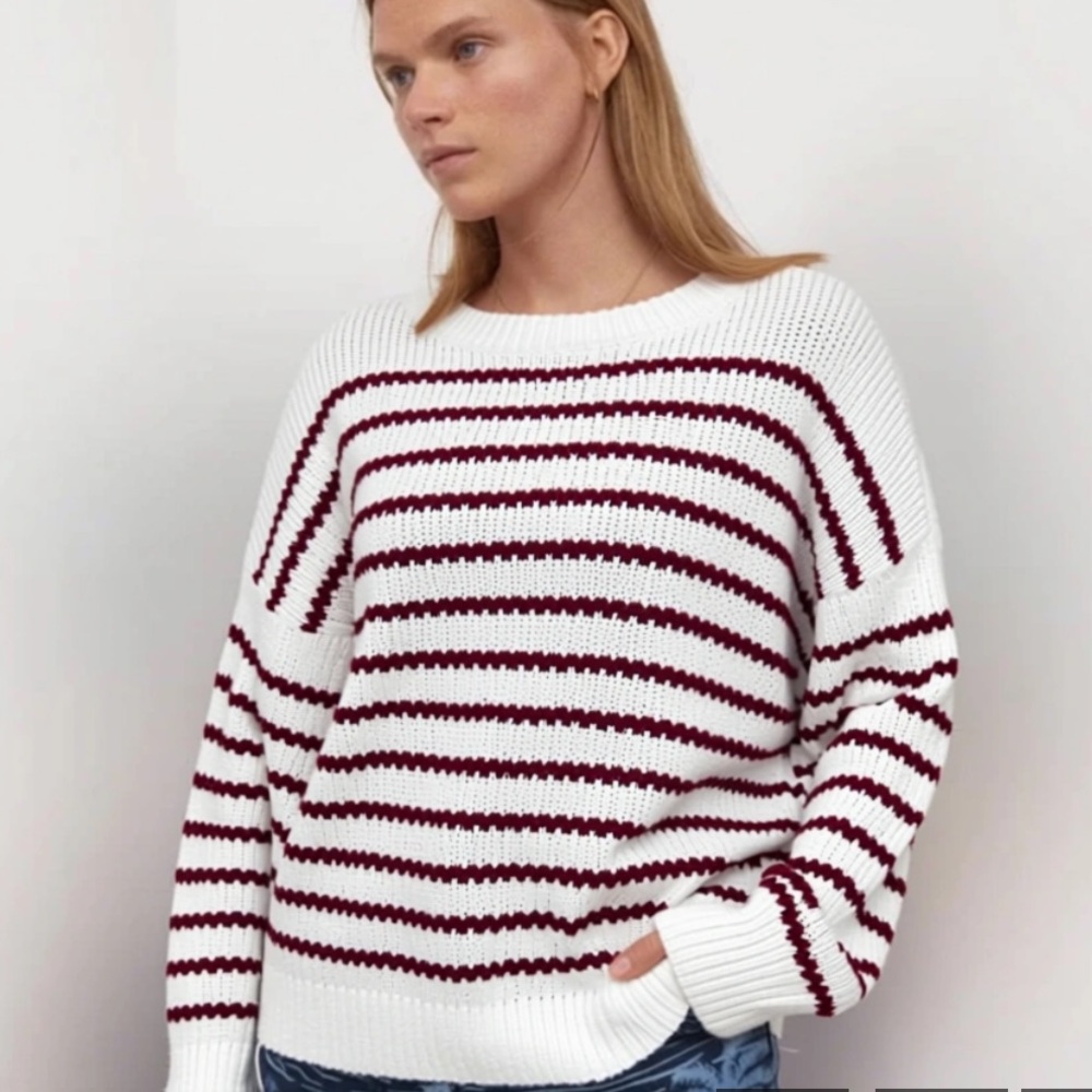 $19 sale Pink Clover Stitch Fix stripe oversized dolman sleeve S NWOT